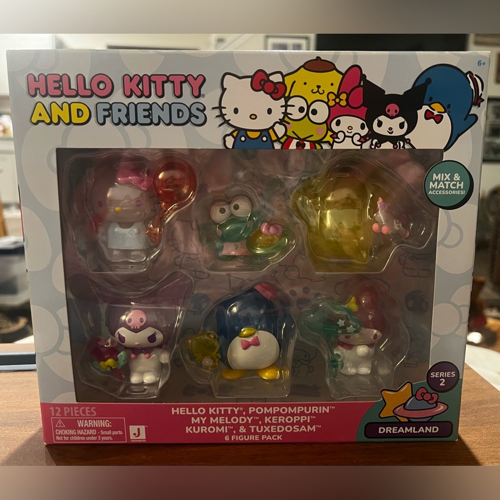 Jazwares Hello Kitty and Friends Dreamland Series 2 Set, 6 Figures & Accessories
